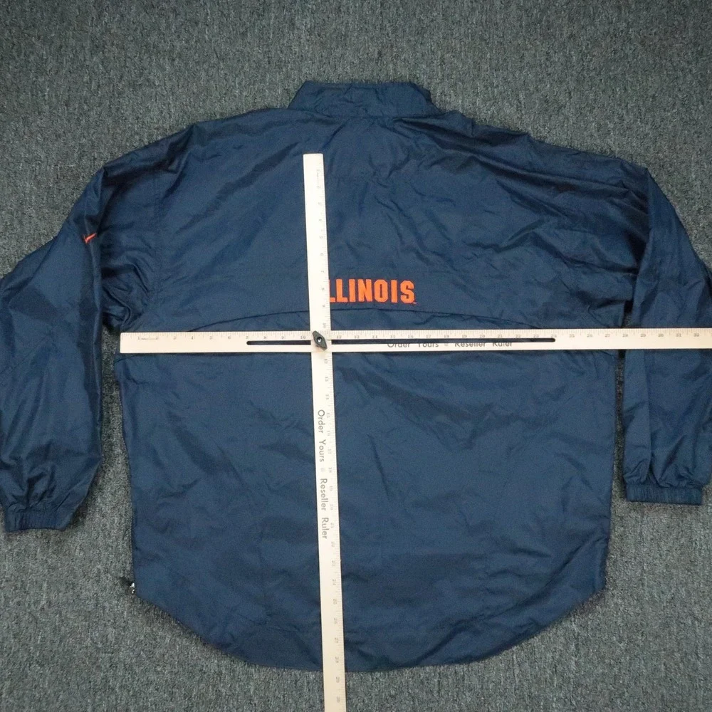 Illinois Fighting Illini Jacket Mens Large Blue Nike Quarter Zip Windbreaker - Picture 9 of 12
